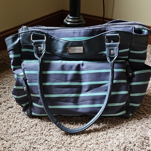 Carter's Handbags - Carters Just For You Blue and Grey Baby Bag